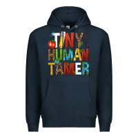 Navy tiny human tamer Premium Hoodie - NancyCooperArtShop