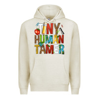 Oatmeal Heather tiny human tamer Premium Hoodie - NancyCooperArtShop