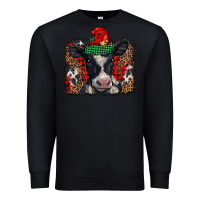 Black christmas black and white baby cow Premium Sweatshirt - BarkalooDesign
