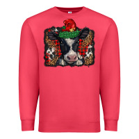 Cardinal christmas black and white baby cow Premium Sweatshirt - BarkalooDesign