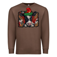 Chestnut christmas black and white baby cow Premium Sweatshirt - BarkalooDesign