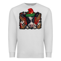 Christmas Black And White Baby Cow Premium Sweatshirt | Teevron