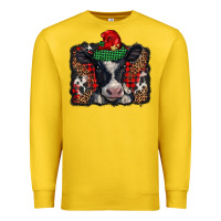 Lemon christmas black and white baby cow Premium Sweatshirt - BarkalooDesign
