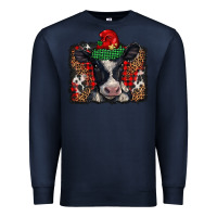 Navy christmas black and white baby cow Premium Sweatshirt - BarkalooDesign
