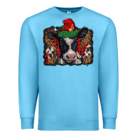 Ocean Blue christmas black and white baby cow Premium Sweatshirt - BarkalooDesign