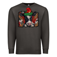Smoke christmas black and white baby cow Premium Sweatshirt - BarkalooDesign