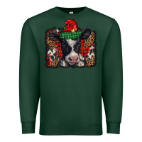 Sports Green christmas black and white baby cow Premium Sweatshirt - BarkalooDesign