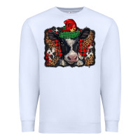 White christmas black and white baby cow Premium Sweatshirt - BarkalooDesign