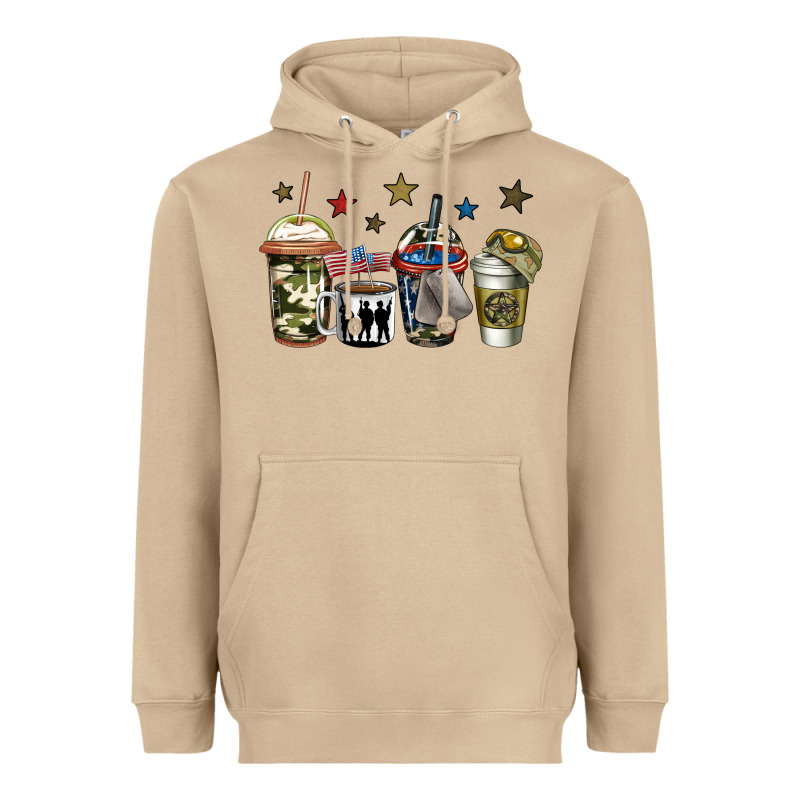 Army Coffee Heavyweight Hoodie by Jasminsmagicworld | Teevron
