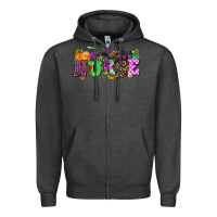 Charcoal Heather halloween nurse Zipper Hoodie - AdoDesignShop