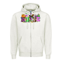 Oatmeal Heather halloween nurse Zipper Hoodie - AdoDesignShop