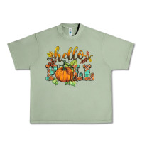 Oil Green hello fall pumpkin Urban Heavy Tee - BarkalooDesign