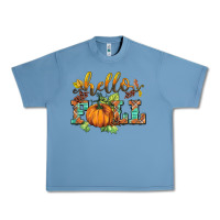 Pebble Blue hello fall pumpkin Urban Heavy Tee - BarkalooDesign