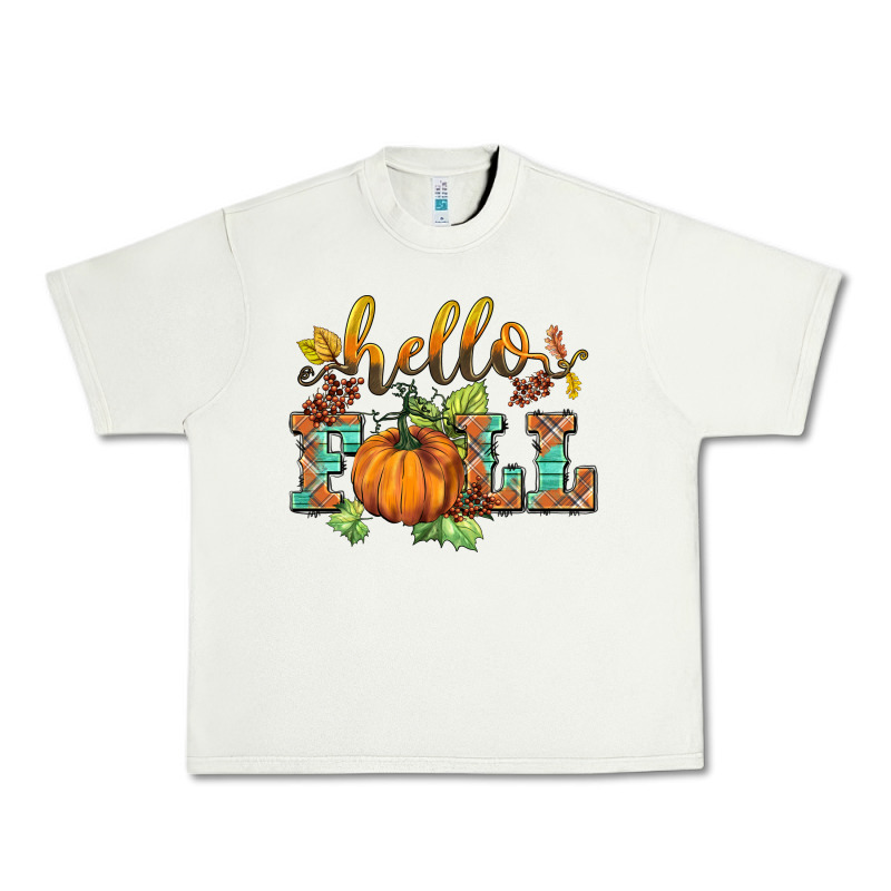Hello Fall Pumpkin Urban Heavy Tee by BarkalooDesign | Teevron
