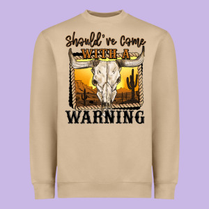 Should've Come With A Warning Heavyweight Sweatshirt Designed By Maliassmallbusiness
