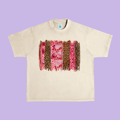 Valentine's Day Love Brushstrokes Urban Heavy Tee Designed By Ranaportraitstore
