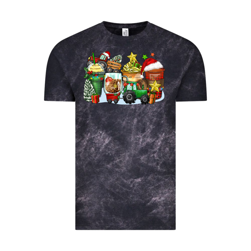 Christmas Tractor Coffee Cups Vintage Tee by Zillion Design Studio | Teevron