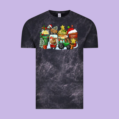 Christmas Tractor Coffee Cups Vintage Tee Designed By Zillion Design Studio
