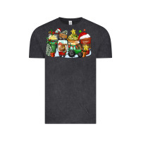 Vintage Black Christmas tractor coffee cups Vintage Tee - Zillion Design Studio