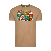 Vintage Coffee Christmas tractor coffee cups Vintage Tee - Zillion Design Studio