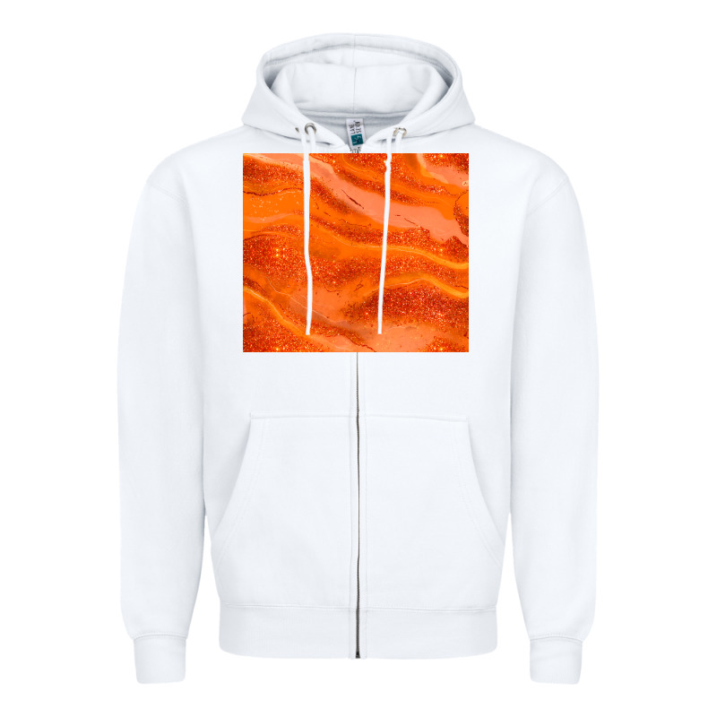 Orange Glitter Zipper Hoodie by JahusDesignShop | Teevron