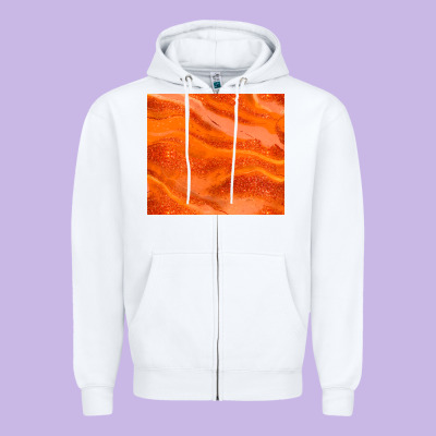 Orange Glitter Zipper Hoodie Designed By Jahusdesignshop