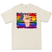 Bone lgbtq flag and american flag with hand Premium Tee - Artiststas