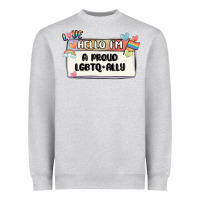 Heather Grey proud ally Heavyweight Sweatshirt - MaliasSmallBusiness
