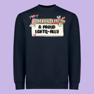 Proud Ally Heavyweight Sweatshirt Designed By Maliassmallbusiness