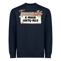Navy proud ally Heavyweight Sweatshirt - MaliasSmallBusiness