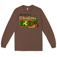 Chestnut all i want for christmas is cure childhood cancer Long Sleeve Tee - FaDigitalArtStudio