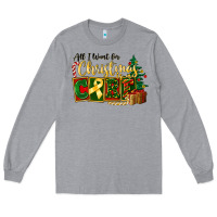 Heather Grey all i want for christmas is cure childhood cancer Long Sleeve Tee - FaDigitalArtStudio