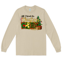 Mushroom all i want for christmas is cure childhood cancer Long Sleeve Tee - FaDigitalArtStudio