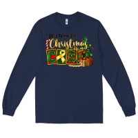 Navy all i want for christmas is cure childhood cancer Long Sleeve Tee - FaDigitalArtStudio