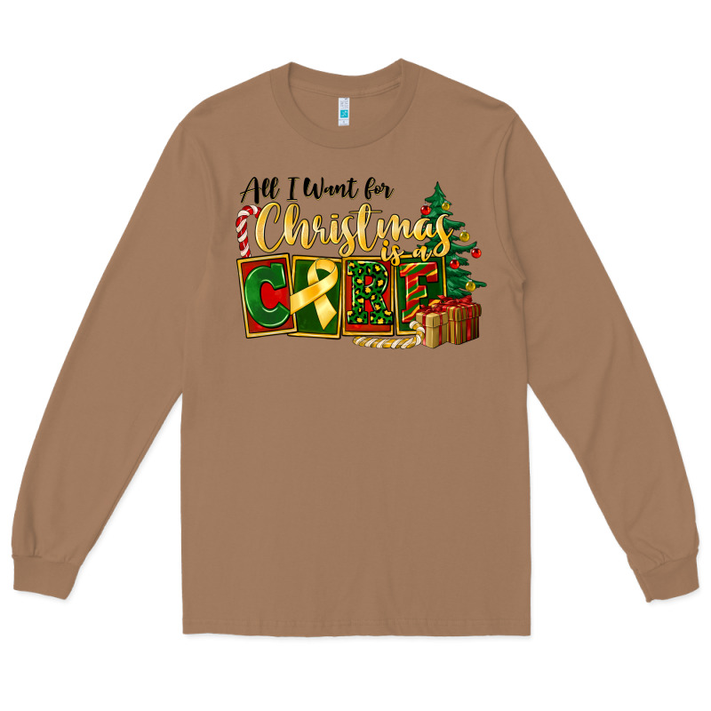 All I Want For Christmas Is Cure Childhood Cancer Long Sleeve Tee by FaDigitalArtStudio | Teevron