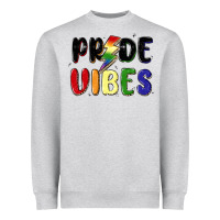 Heather Grey pride vibes Heavyweight Sweatshirt - MaliasSmallBusiness