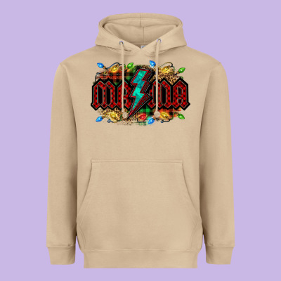 Lightning Bolt Mama Christmas Heavyweight Hoodie Designed By Jasminsmagicworld