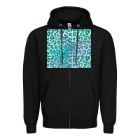 Black turquoise leopard glitter Zipper Hoodie - JahusDesignShop