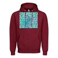 Burgundy turquoise leopard glitter Zipper Hoodie - JahusDesignShop