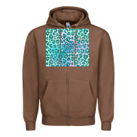 Chestnut turquoise leopard glitter Zipper Hoodie - JahusDesignShop
