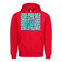 Red turquoise leopard glitter Zipper Hoodie - JahusDesignShop
