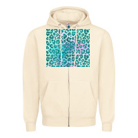 Sandshell turquoise leopard glitter Zipper Hoodie - JahusDesignShop