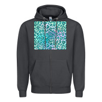Smoke turquoise leopard glitter Zipper Hoodie - JahusDesignShop