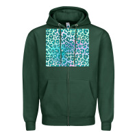 Sports Green turquoise leopard glitter Zipper Hoodie - JahusDesignShop