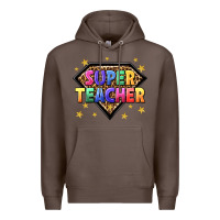 Coffee super teacher with leopard Premium Hoodie - NancyCooperArtShop