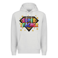 Dove Grey super teacher with leopard Premium Hoodie - NancyCooperArtShop