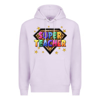 Lilac super teacher with leopard Premium Hoodie - NancyCooperArtShop