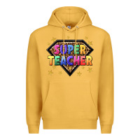 Mustard super teacher with leopard Premium Hoodie - NancyCooperArtShop