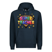 Navy super teacher with leopard Premium Hoodie - NancyCooperArtShop