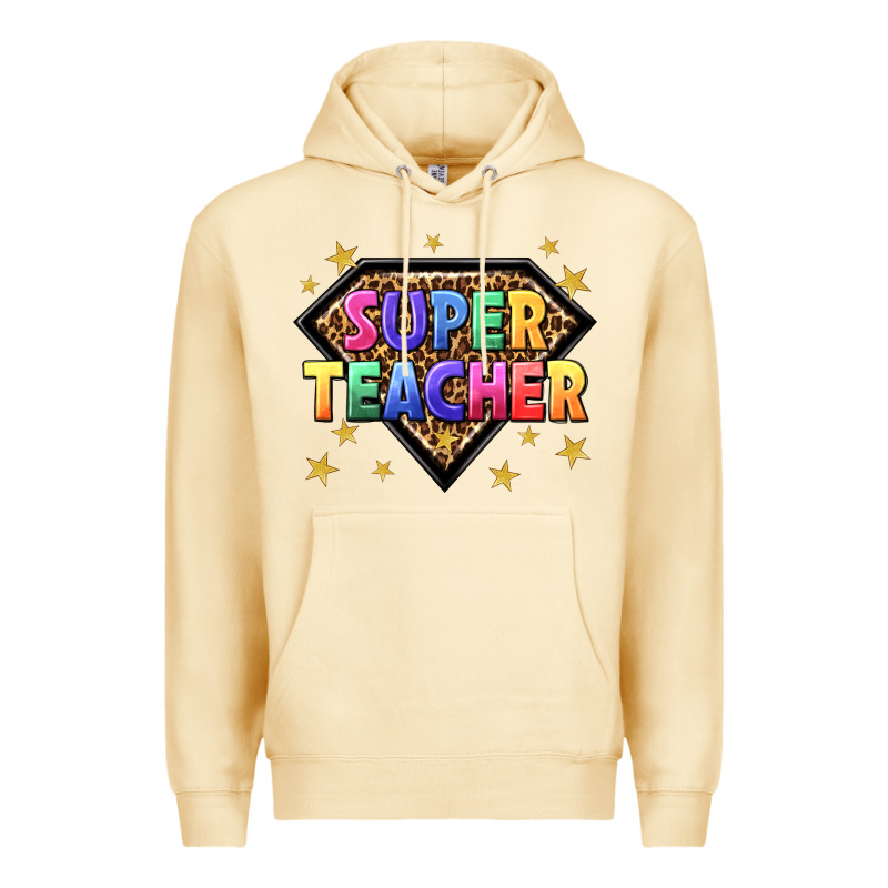 Super Teacher With Leopard Premium Hoodie by NancyCooperArtShop | Teevron